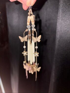 Butterfly Drop Earrings - Gold and Black native earrings